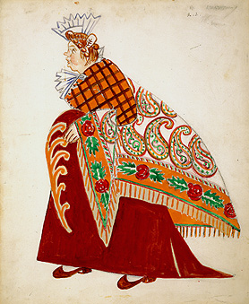 М.Ф. Ларионов. Сваха. Эскиз костюма к балету «Шут». 1915

