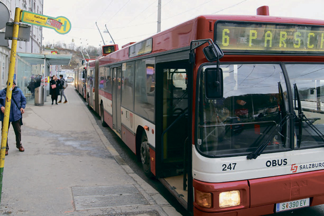 Троллейбус в Зальцбурге работает с 1940 года, перевозит 38 млн пассажиров в год