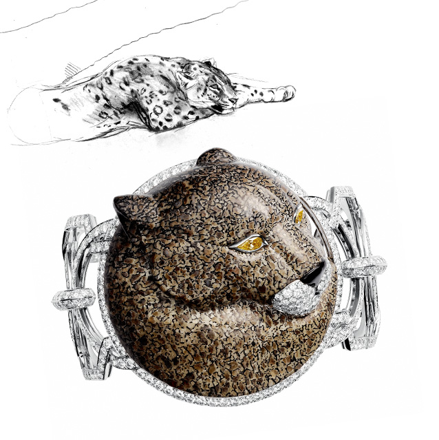 Для изображения пантеры в этом браслете Cartier использована ­окаменелая кость динозавра