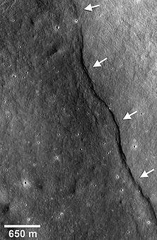 Молодые складки на поверхности Луны — признак недавней геологической активности