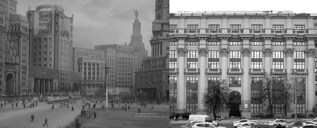 Кадр из фильма «Новая Москва». Административное здание на Моховой, 1934. Арх: И. Жолтовский