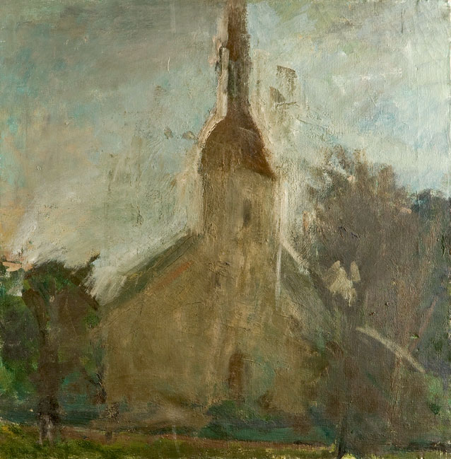 Максим Кантор. Церковь в Отепя, холст, масло, 1976 год