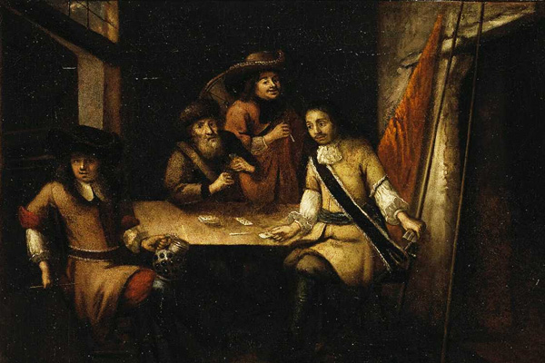 Беседа Петра I в Голландии. Неизвестный голландский художник. 1690 год
