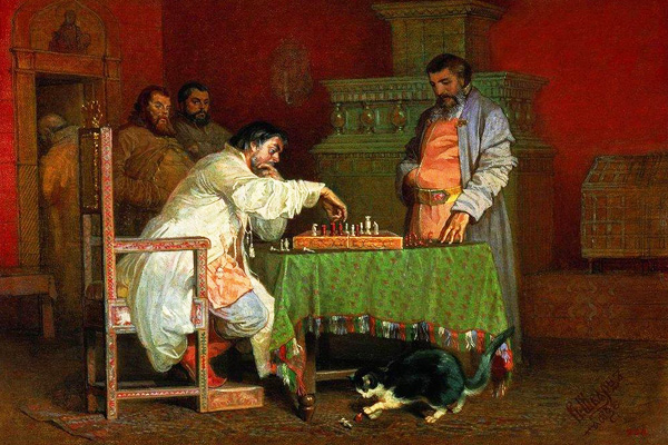 Вячеслав Шварц «Царь Алексей Михайлович играет в шахматы», 1865 год
