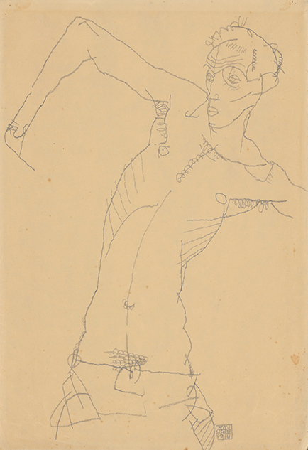 Эгон Шиле,«Aвтопортрет», 1914