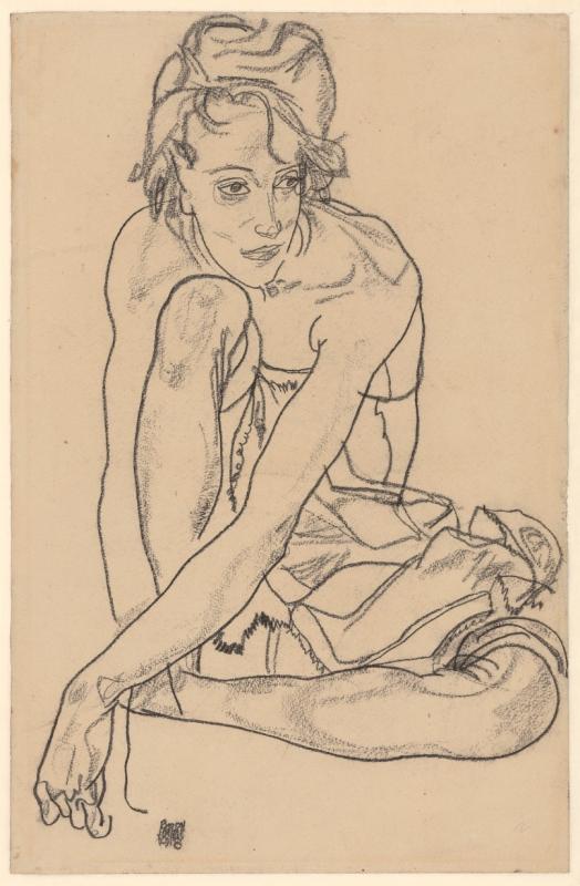 Эгон Шиле, «Сидящая женщина», 1918