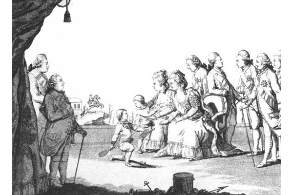 Неизвестный художник «Екатерина II в окружении семьи и вельмож», 1782 год