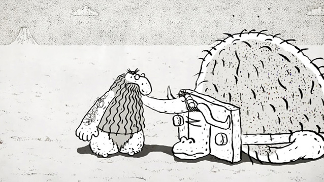 Кадр из мультфильма «Первобытный папа»
