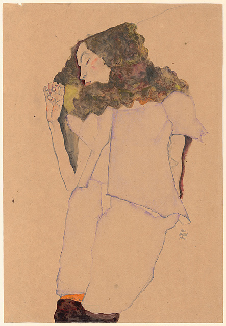 Эгон Шиле. Спящая девушка, 1911