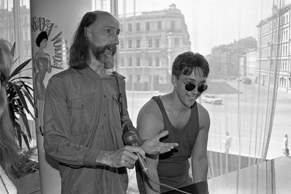 Артур Браун (The Crazy World of Arthur Brown) и Курёхин, 1995 год (фото Сергея Бабенко)