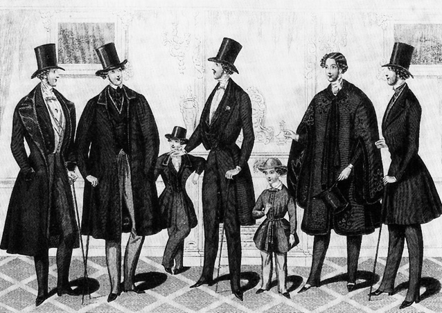 «Ежемесячный образец мужских мод на январь 1842 года,одобренный лондонскими джентльменами — членами клуба 