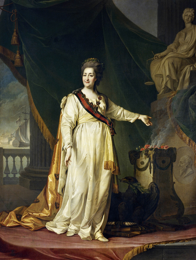 Дмитрий Левицкий «Екатерина II — законодательница в храме богини Правосудия», 1783 год