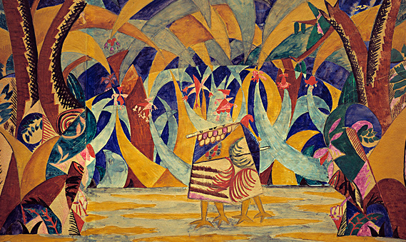 М.Ф. Ларионов. Лес. Эскиз декорации к балету «Русские сказки». 1916

