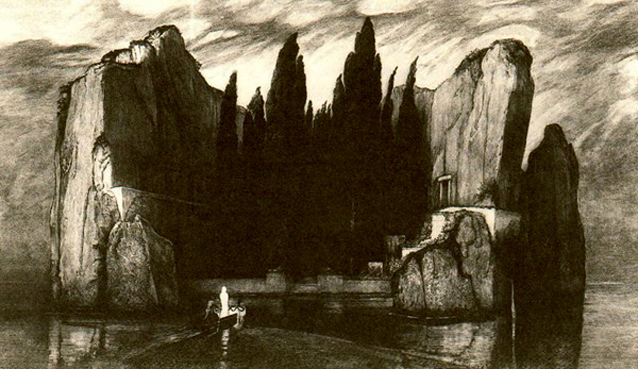 Репродукция картины Арнольда Бёклина «Остров мёртвых»