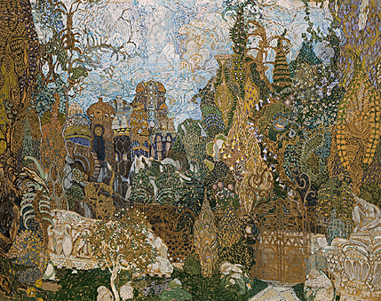А.Я. Головин. Кощеево царство. Эскиз декорации для балета «Жар-птица». 1910

