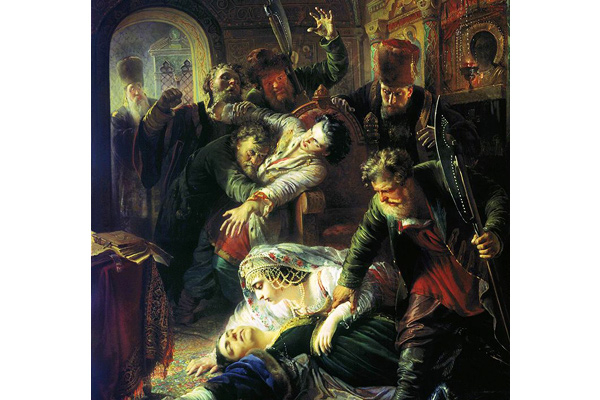 Константин Маковский «Агенты Дмитрия Самозванца убивают Федора Годунова», 1862 год