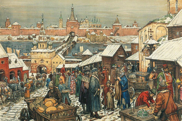 Аполлинарий Васнецов «Новгородский торг», 1909 год