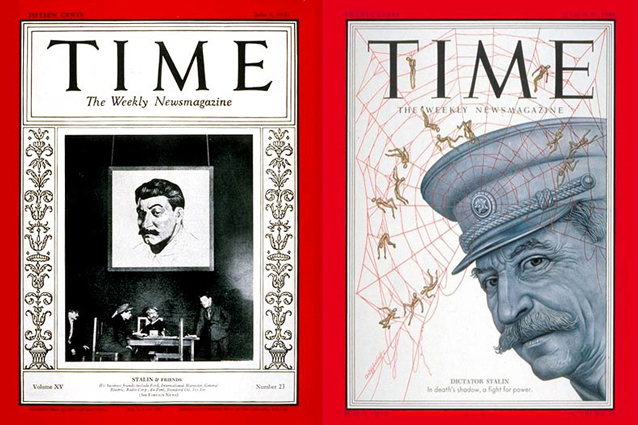 Обложка TIME, 1930 год; обложка TIME, 1953 год