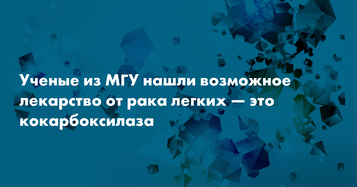 Ученые из МГУ нашли возможное лекарство от рака легких — это ...